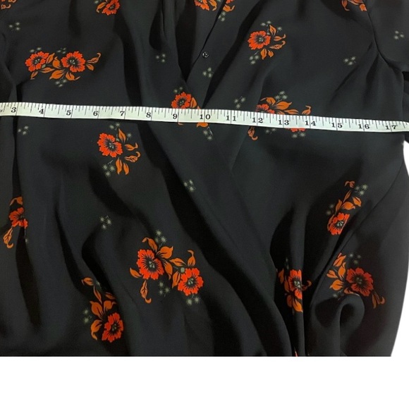 Scotch & Soda Black and Red Wrap Blouse Long Sleeve - Picture 6 of 9